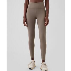 Gap Fit Women's High Rise Power Full Length Leggings Size L Taupe Yoga Workout